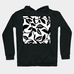 LEAVES AND VINES IN BLACK AND WHITE PATTERN Hoodie